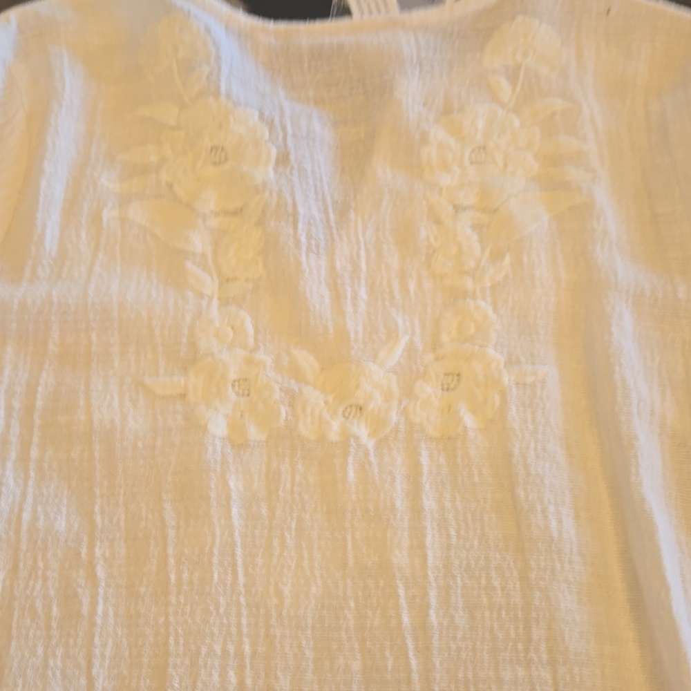 NWT Soft Surroundings Palatina Embroidered Blouse Top - Picture 6 of 7